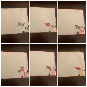 Vtg Hand embroidered cocktail napkins Lot of 11